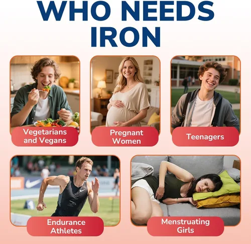 Miniatura 7 de Vitalibre Suplemento de hierro para mujeres y hombres, bisglicinato de hierro, 65 mg de hierro elemental, sin estreñimiento, con vitaminas C, B6