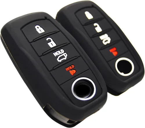 Miniatura 13 de Funda de llave de silicona con 4 botones para Toyota Land Cruiser 2021+ Venza RAV4 4Runner Corolla Se Grand Highlander Tundra Crown 2022+ Tacoma Azul