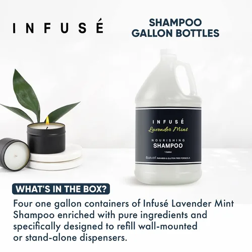 Miniatura 3 de Infundir Lavender Mint Hotel Shampoo 1 galón Para hostelería y alquileres vacacionales para rellenar dispensadores (4 galones)