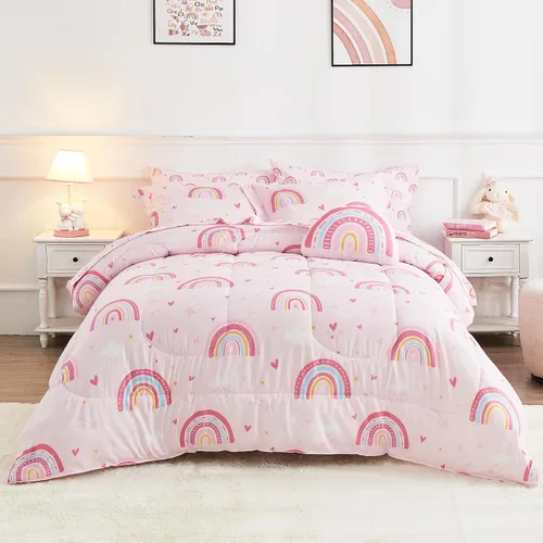 Miniatura 19 de Mooreeke Juego de edredón individual para niños de 6 piezas, juego de ropa de cama azul para adolescentes, microfibra de dinosaurio, cama para niños