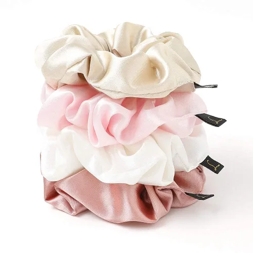 Miniatura 4 de Scrunchies Lazos para el Cabello para Mujeres - Grandes Coleteros de Satén de Seda Bandas Elásticas para el Cabello Accesorios Suaves y Grandes
