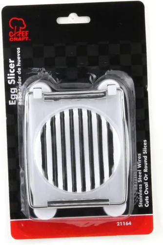 Miniatura 2 de Chef Craft Básico plástico cortador de huevos, 4 pulgadas de longitud 8 alambres de acero inoxidable, blanco