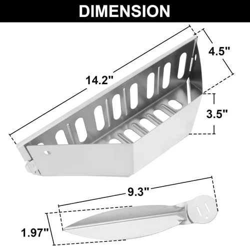 Miniatura 2 de 7403 62423 Piezas de repuesto para cesta de carbón y 7444 Kit de sistema de limpieza de un solo toque para Weber 22-1/2 pulgadas, bandeja de carbón