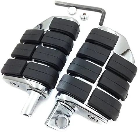 Miniatura 4 de XKH - Estriberas dobles ISO para motocicleta 8028 compatible con Suzuki Kawasaki cromado [B00Y7C690C]