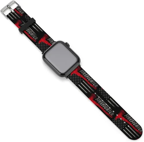 Miniatura 32 de Correa de reloj de silicona suave compatible con Apple Watch para hombres/unisex/jóvenes compatible con Iwatch Series 5/4/3/2/1, Happy Camper