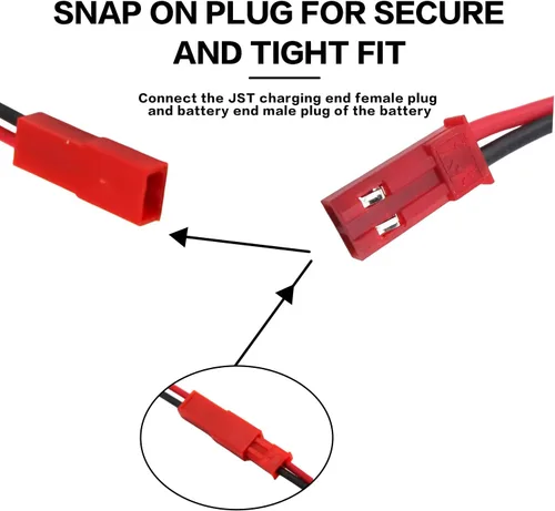 Miniatura 2 de Cable de carga USB de 3.7 V con enchufe JST de 2 pines compatible con automóvil RC, avión, tanque, barco y otros juguetes de control remoto