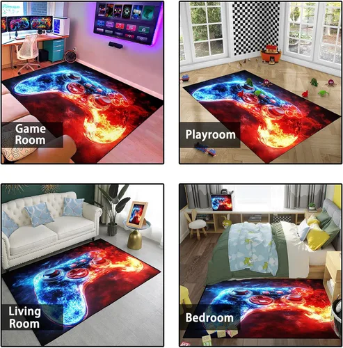 Miniatura 4 de Alfombra de videojuegos para habitación de niños, alfombra de control de videojuegos, decoración de habitación de jugadores para niños, adolescentes