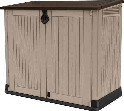 Miniatura 17 de Keter Store-It-Out Prime - Cobertizo de almacenamiento exterior de resina de 4.3 x 3.7 pies con bisagras de fácil elevación, perfecto para Negro