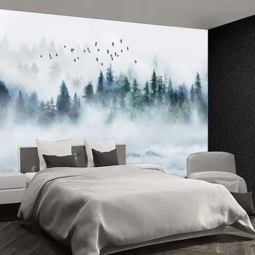 Miniatura 37 de Papel tapiz mural gris de Nueva York del Puente de Brooklyn, papel tapiz mural de paisaje urbano grande para sala de estar y dormitorio - 108"x75