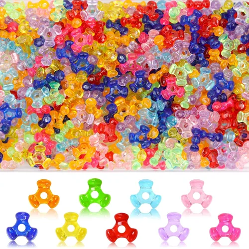 Miniatura 15 de Cuentas de plástico con forma de estrella, corazón, mariposa, caramelo y pony para hacer joyas, cuentas para el Día de San Valentín, cuentas