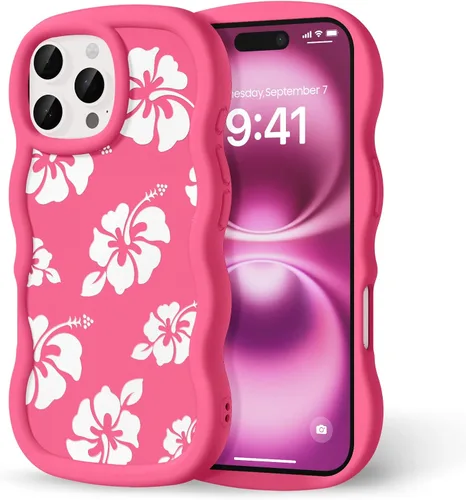 Miniatura 198 de Compatible con iPhone SE/8/7 Funda para Mujeres y Niñas, Marco Ondulado Rizado con Patrón Lindo, Estética Delgada Suave Silicona TPU Parachoques