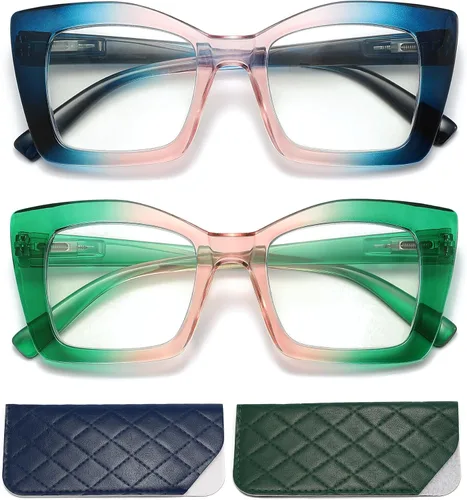 Miniatura 2 de Gafas de lectura de gran tamaño para mujer, ojo de gato, lector de computadora con bisagra de resorte