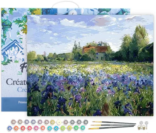 Miniatura 146 de Figured'Art - Juego de pintura por números, lienzo enrollado sin marco, para manualidades, para adultos, 16 x 20 pulgadas, jarrón de peonías