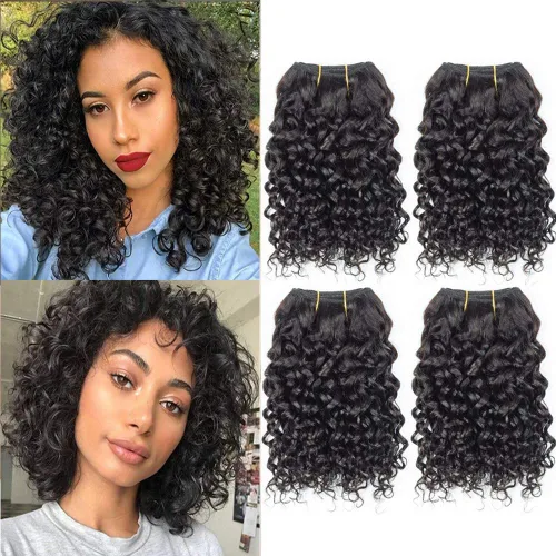 Miniatura 68 de Extensiones de pelo rizado brasileño de Selina, pelo virgen brasileño, 100 gramos/paquete, color natural (16 pulgadas, rizado)