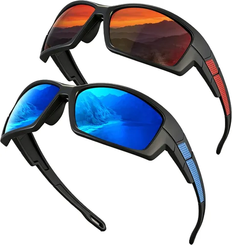 Miniatura 9 de Lentes de sol deportivos polarizados para hombre, envolventes UV400, para correr, pescar, ciclismo y conducir, TR90