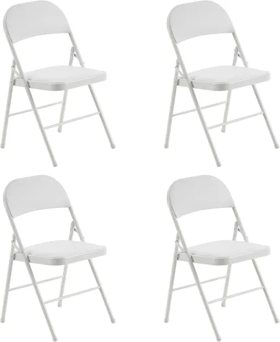 Miniatura 8 de Paquete de 4 sillas de escritorio plegables, para interiores y exteriores, de plástico, para eventos, oficina, tocador, boda, fiesta, picnic