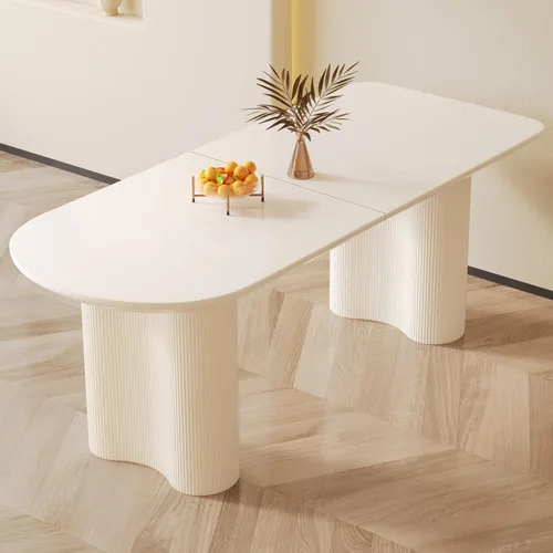 Miniatura 15 de Guyii Mesa de comedor de 55.11 pulgadas, mesa de cocina moderna para 6 personas, mesa de comedor interior para cocina, bar, sala de estar, espacio
