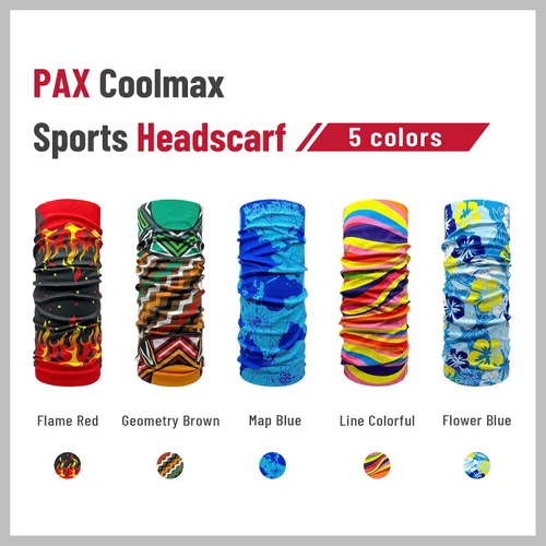 Miniatura 5 de PAX Coolmax - Pañuelo deportivo, polaina para el cuello, diadema, pasamontañas, bufanda mágica, protección solar UV, transpirable, elástico