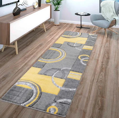 Glory Rugs - Tapete moderno suave tallado a mano, alfombra contemporánea con textura mullida prémium para interior, sala de estar, comedor y Amarillo