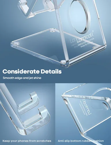 Miniatura 5 de Lamicall Soporte para teléfono celular, accesorios de escritorio - Soporte transparente para teléfono celular de oficina, soporte acrílico