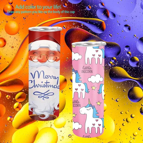 Miniatura 7 de YOUKE OLA Paquete de 24 vasos de sublimación rectos y delgados de 20 onzas para transferencia de calor, caja de regalo individual, vaso aislado