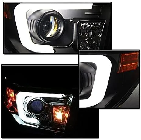 Miniatura 3 de Faros delanteros con proyector de tubo LED, color negro, compatible con camioneta Tundra 2014-2021