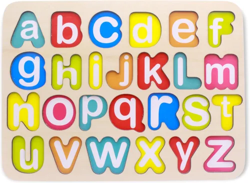 Miniatura 4 de You&Xi - Rompecabezas de madera para niños de 3 a 4 años de edad, rompecabezas preescolares de aprendizaje del alfabeto..