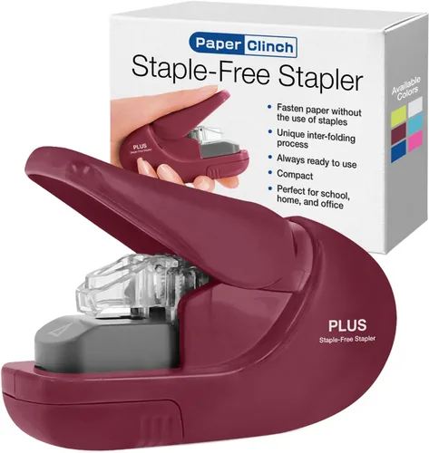Miniatura 13 de PLUS Paper Clinch Engrapadora de Escritorio sin Grapas, Azul Azul (Premium Blue)