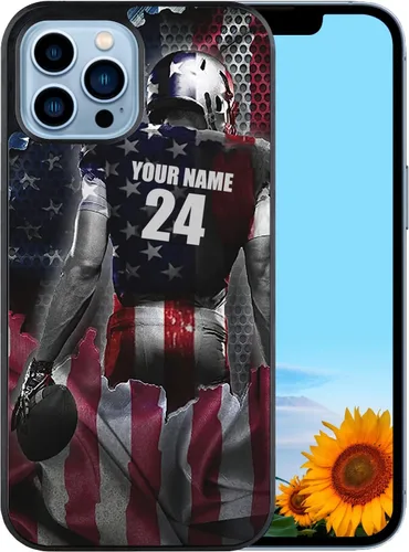 Miniatura 19 de Fundas de teléfono con número de nombre personalizado, diseño de bandera de Estados Unidos, para Galaxy A16/A15/A25/A14/A54/A53 Béisbol