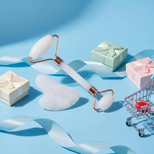 Miniatura 2 de BAIMEI IcyMe - Juego de rodillo de jade y Gua Sha, rodillo facial y herramientas faciales de Gua Sha para rutina de cuidado de la piel y hinchazón