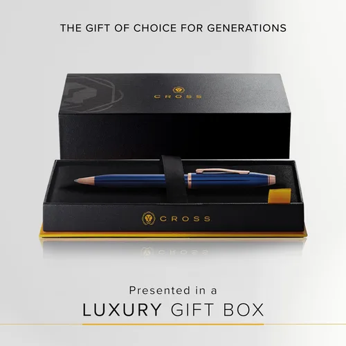 Miniatura 75 de Cross Century II - Bolígrafo de punta Selectip, lacado negro con detalles chapados en oro de 23 quilates