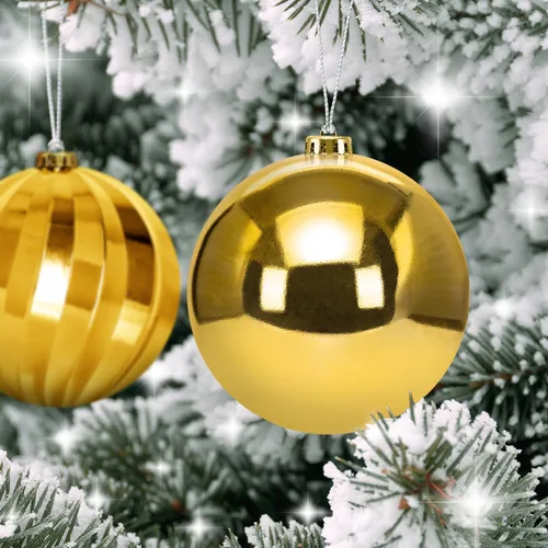 Miniatura 4 de Benjia Adornos de Navidad para Exteriores de Tamaño Extra Grande, Bolas de Plástico Gigantes y Grandes que no se Rompen para Colgar en Césped, Rojo