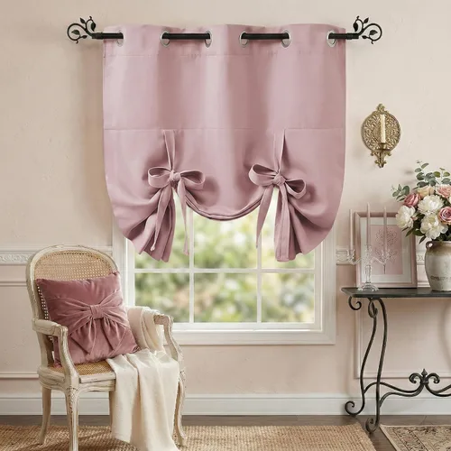 Miniatura 10 de Pony Dance Persianas Opacas para Ventanas - Juego de Cortinas Enrollables y Cenefas Estilo Romano Globo con Ojales en la Parte Superior para Verde