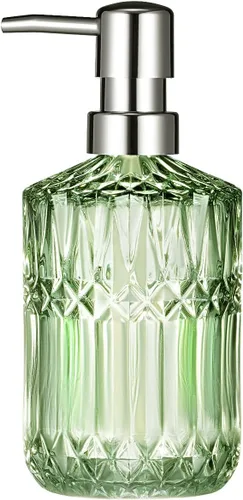 Miniatura 9 de Diamond Design - Dispensador de jabón de vidrio verde de 12 onzas, dispensador de jabón de loción recargable para baño, cocina, jabón de manos
