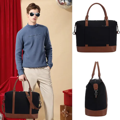 Miniatura 30 de BLUBOON Bolsas de viaje con cremallera, bolsa de lona para mujer, bolsa de fin de semana para mujer, bolsa de lona para llevar en la bolsa de lona