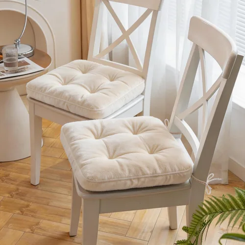 Miniatura 2 de Big Hippo Almohadillas cuadradas para silla con lazos, almohadillas de asiento suaves y gruesas para oficina, hogar o automóvil, 17 x 17 pulgadas