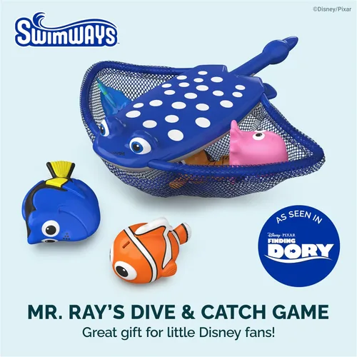 Miniatura 2 de SwimWays Disney Finding Dory Mr. Ray's - Juego de buceo y atrapa, juguetes de baño y suministros de fiesta en la piscina para niños a partir de 5