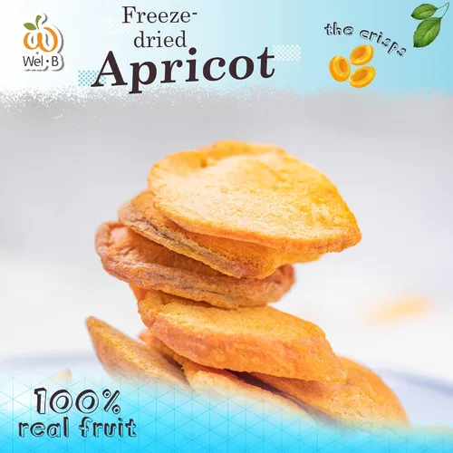 Miniatura 2 de Wel-B Bocadillos de frutas liofilizadas, albaricoques frescos liofilizados para obtener una textura saludable y crujiente mientras conservan