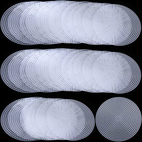 Miniatura 6 de 7 unidades circulares de lona de plástico, hojas de malla, punto de aguja blanca, lona en blanco, tapete de malla de plástico para costura