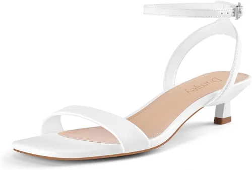 Miniatura 15 de Sandalias de tacón de gatito para mujer, con correa al tobillo, sandalias de tacón cuadrado con punta abierta, zapatos de fiesta de boda
