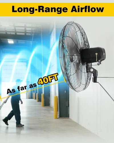 Miniatura 3 de VENTISOL Ventilador oscilante de montaje en pared de 20 pulgadas, ventiladores industriales de alta velocidad de 5500 CFM con 3 velocidades