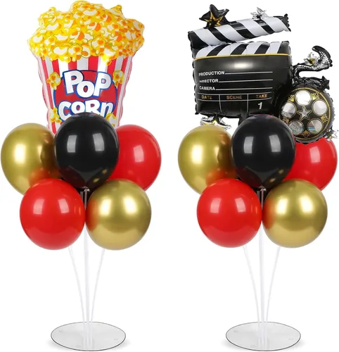 Miniatura 14 de Kit de soporte para globos de fiesta de fútbol 2 juegos con 2 globos de rugby de aluminio tipo bola, centro de mesa temático de fútbol para mesas