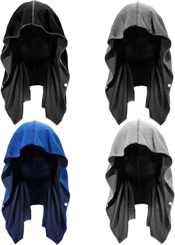 Miniatura 11 de Sukeen Toalla de enfriamiento con capucha, toallas de enfriamiento para cuello y cara, de secado rápido, absorbente, protección UV, envolturas