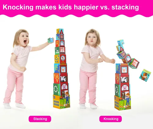 Miniatura 2 de Bloques de clasificación y apilamiento de animales - Juguete educativo de ABC y números para bebés y niños pequeños - Torre de aprendizaje
