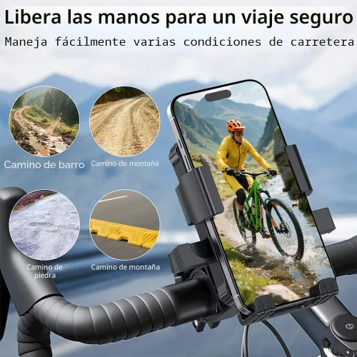 Miniatura 6 de Soporte de teléfono para bicicleta, soporte de teléfono para manubrio para bicicleta y motocicleta, scooter eléctrico, bicicleta de montaña, soporte