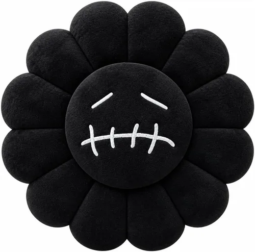 Almohada de felpa de arcoíris con cara sonriente, almohada de felpa suave y cómoda con diseño de girasol, almohada de suelo de flores para leer el