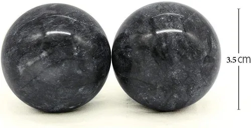Miniatura 2 de Bolas de Baoding de mármol natural de 1.4 pulgadas, bolas de salud de masaje chino para terapia de ejercicio de mano y alivio del estrés