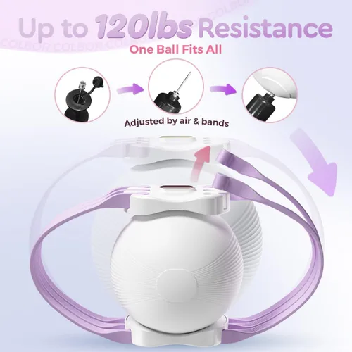 Miniatura 2 de Pelota de entrenamiento de muslos, 10-60 libras, ajustable, inflable, pélvico, ejercicio muscular, equipo de entrenamiento Kegel interior del muslo