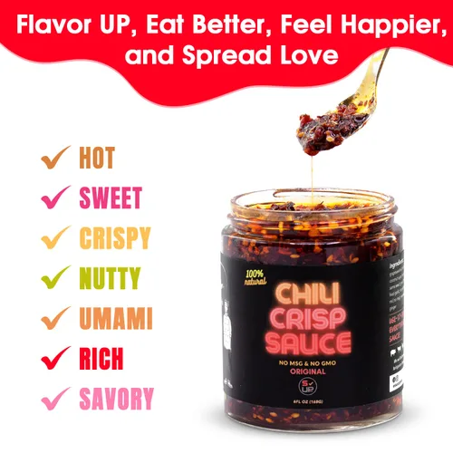 Miniatura 4 de SAUCE UP Original Chili Crisp Sauce – Paquete de 2 (6 onzas cada uno) Aceite de chile Umami audaz, sabroso y crujiente Más de 13 superalimentos