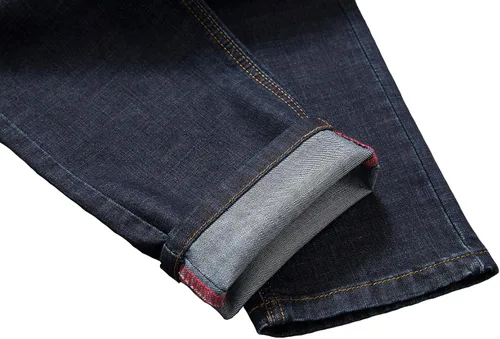 Miniatura 6 de FASHINTY Jeans rectos de estilo casual para hombre